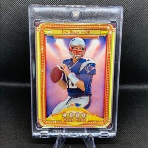 Tom Brady Topps 4000 Yard Club Card NFL New England Patriots Hall of Fame w/Case